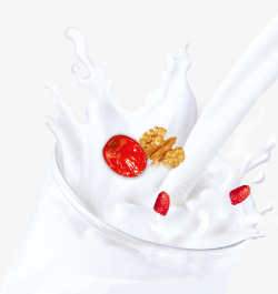大红枣牛奶素材枸杞奶图高清图片