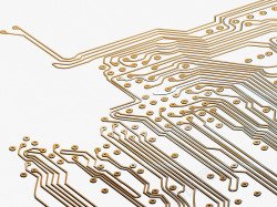 矢量科技树芯片纹路创意金色芯片科技纹路背景高清图片