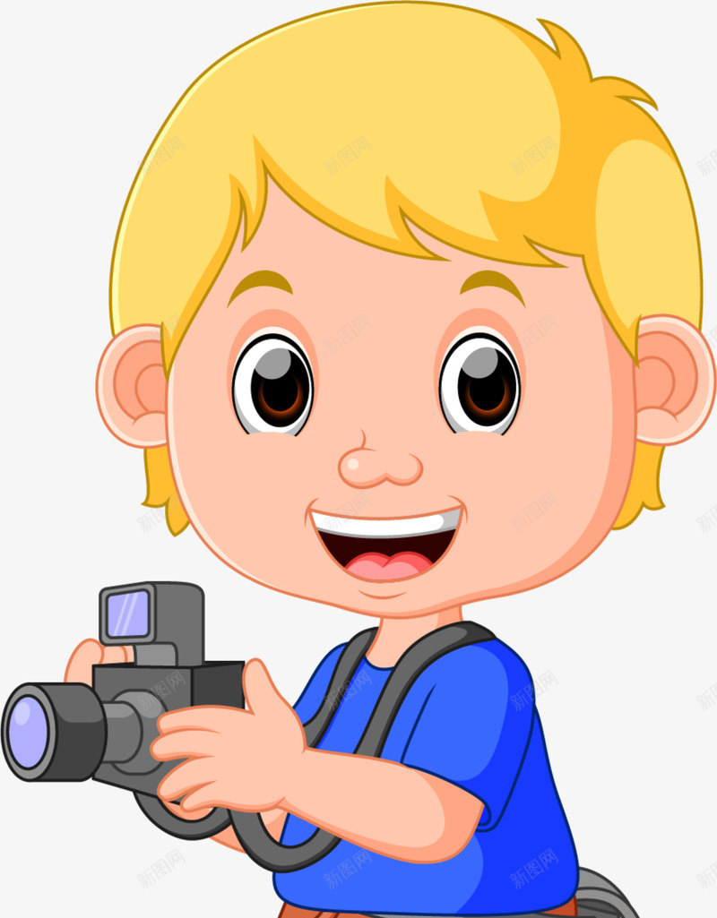 拿着相机的金发男孩png免抠素材_88icon https://88icon.com 开心 拍照 拿着相机 摄影 照相 金发男孩