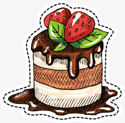 特色糕点草莓风味沙河特色蛋糕矢量图图标高清图片