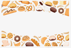 矢量小麦面包小麦制品圆形面包饼干曲奇高清图片