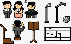 音乐学校音乐教学矢量图高清图片