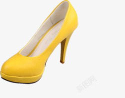 高更鞋黄色高跟鞋高清图片