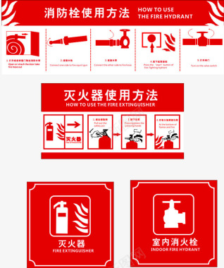 消防知识宣传栏消防栓使用方法图标图标