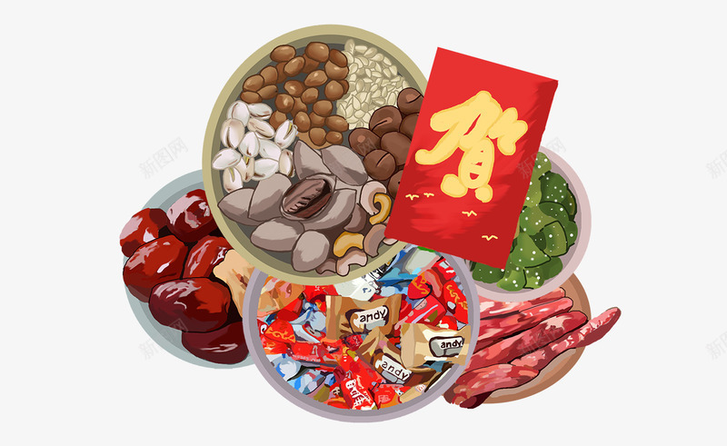 手绘插画春节年货红包插图png免抠素材_88icon https://88icon.com 年货 手绘 插画 春节 红包插图 过年装饰