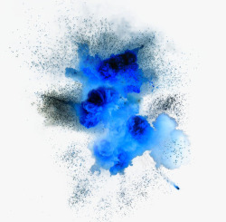战争的武器创意蓝色爆炸烟雾高清图片