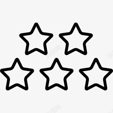 五梅子五颗星的轮廓图标图标