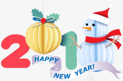 雪人展板2018圣诞节主题吊饰创意数字高清图片
