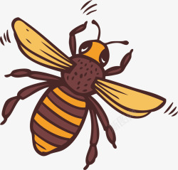 卡通手绘飞行的蜜蜂素材