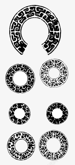 古典圆章印青铜纹理环形高清图片