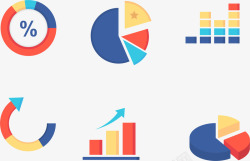 手绘扁平数据矢量图素材