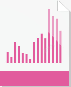 粉色页面柱状统计图矢量图素材