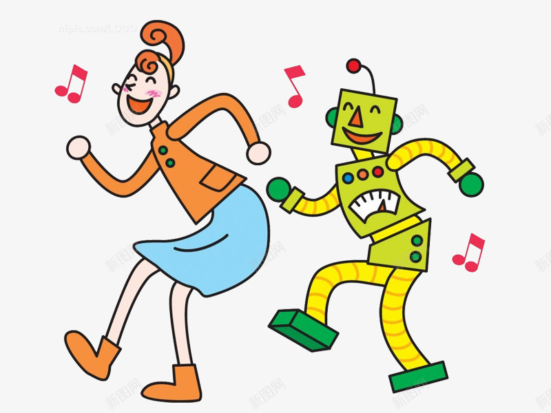 卡通跳舞机器人png免抠素材_88icon https://88icon.com 人机交互 卡通 学习 智能机器人 跳舞姿势 跳舞机器人 陪练舞蹈 音乐机器人