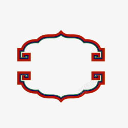 西藏民族风纹样藏族红黑结合装饰边框高清图片