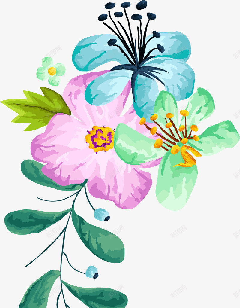 卡通花png免抠素材_88icon https://88icon.com 手绘樱花 樱花 矢量花图