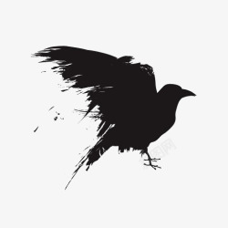 手绘乌鸦黑色乌鸦图标高清图片