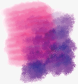 粉紫色水彩涂鸦晕染矢量图素材