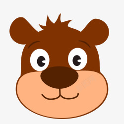棕色卡通小熊头像素材