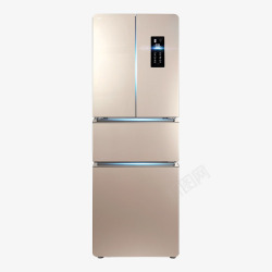 冰箱实物免抠流光金双门对开电冰箱高清图片