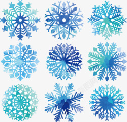 蓝色雪花装饰矢量图素材