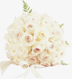 白色玫瑰花捧婚礼素材