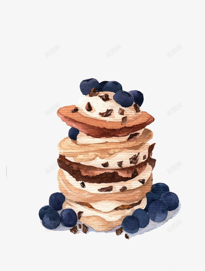 手绘蓝莓蛋糕png免抠素材_88icon https://88icon.com 手绘 糕点 蓝莓 蛋糕