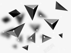 酷黑立体炫酷科技黑色三角形高清图片