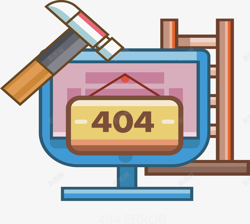 界面404错误矢量图eps免抠素材_88icon https://88icon.com 404界面 404页面 矢量图 矢量素材 网络错误 错误界面 错误页面