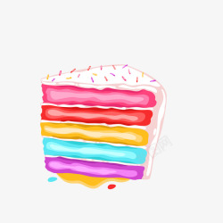 卡通手绘彩虹蛋糕甜品素材