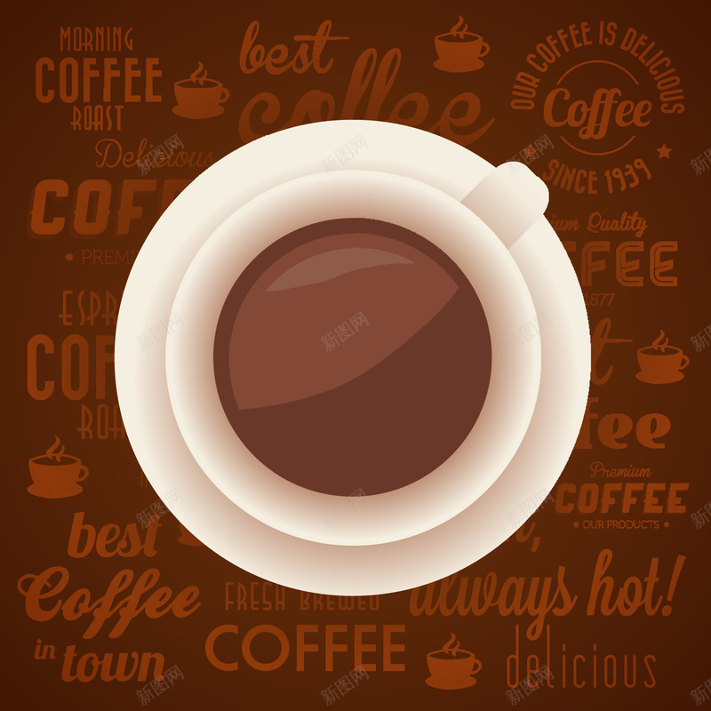 咖啡的俯视图png免抠素材_88icon https://88icon.com 咖啡 茶杯 饮品