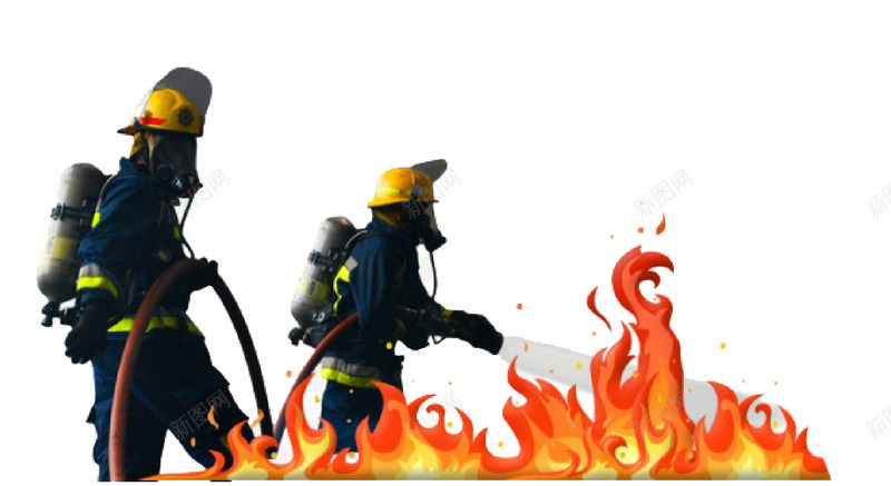 消防员救火png免抠素材_88icon https://88icon.com 创意 小型水灾 救火 消防员 火灾
