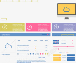 扁平彩色网站界面素材