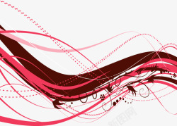 线描红酒红色波浪动感线高清图片