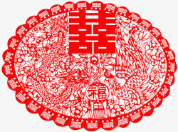双喜剪纸素材