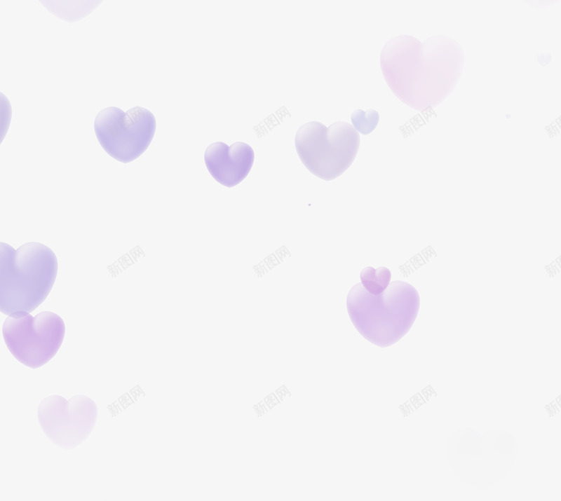 淡紫色的爱心气泡png免抠素材_88icon https://88icon.com 气泡 爱心 紫色