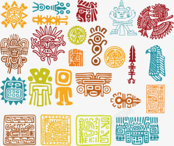 古代玛雅装饰图腾素材