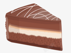 朱古力巧克力朱古力蛋糕切块美味蛋糕手矢量图高清图片