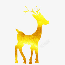 圣诞节烫金装饰小鹿花纹图素材