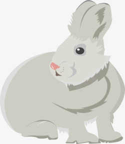 冬天兔子毛茸茸的可爱小灰兔矢量图高清图片
