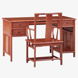 实物红木家具实木书桌椅子素材