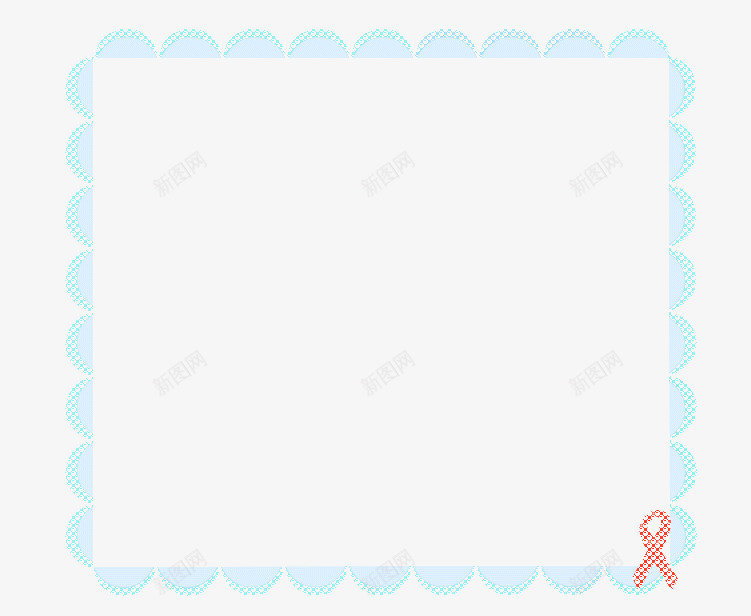 卡通蝴蝶结边框png免抠素材_88icon https://88icon.com 可爱蝴蝶结 圆圆相框 清新天蓝色 花边