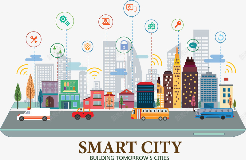 高科技智慧城市模型矢量图ai免抠素材_88icon https://88icon.com 城市模型 智慧城市 现代城市 矢量png 科技感 高科技 矢量图
