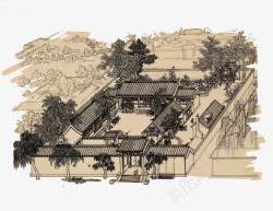四合院加周边素材