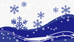 冬日蓝色雪花背景素材