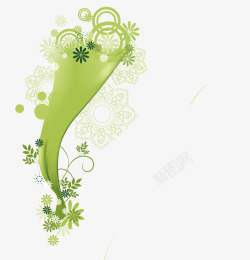 手绘水彩绿叶装饰素材