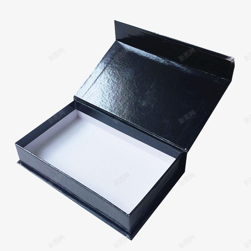 高档黑色礼品盒png免抠素材_88icon https://88icon.com 商务礼盒 皮带包装盒 空盒子 领带包装盒