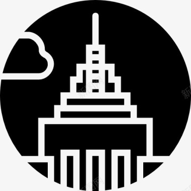纽约美国帝国大厦图标图标