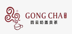 四图四云奶盖贡茶奶茶店LOGO矢量图图标高清图片