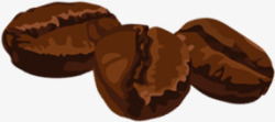 精美手绘浓郁咖啡豆素材