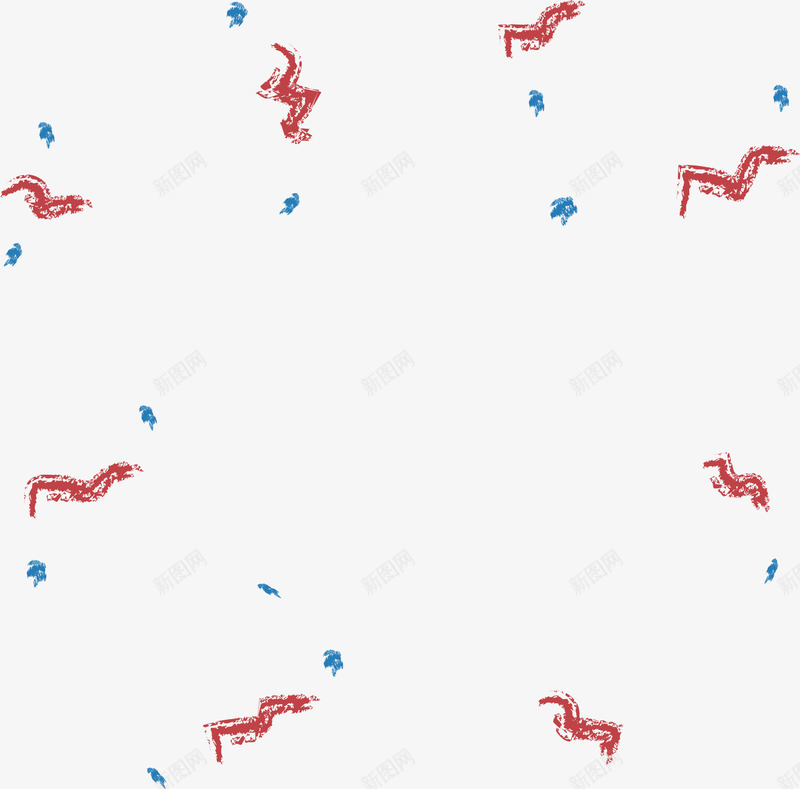 红蓝色手绘飘带png免抠素材_88icon https://88icon.com 手绘飘带 涂鸦飘带 漂浮装饰物 矢量png 红蓝色飘带 飘带